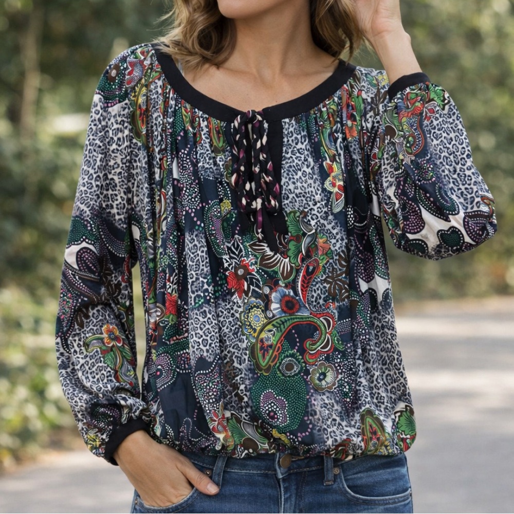 Vanity Ross Paisley Multicolor Women's Top